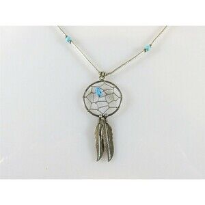 Liquid Silver Dream Weaver 18.5" Turquoise Necklace Sterling Silver